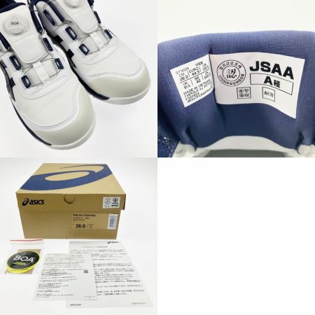 asics アシックス 安全靴 WINJOB CP209 BOA 28.0cm 1271A029-102 ホワイト×ネイビー 開封未使用品