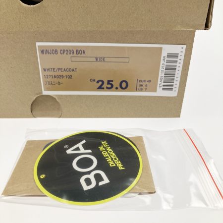  asics アシックス 安全靴 WINJOB CP209 BOA 25.0cm 1271A029-102 ホワイト×ネイビー 開封未使用品