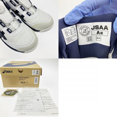  asics アシックス 安全靴 WINJOB CP209 BOA 26.0cm 1271A029-102 ホワイト×ネイビー 開封未使用品
