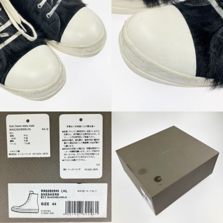  RICK OWENS リックオーウェンス ハイカットスニーカーRR02B2890LHL カウヘアー 44 RR02B2890 ブラック