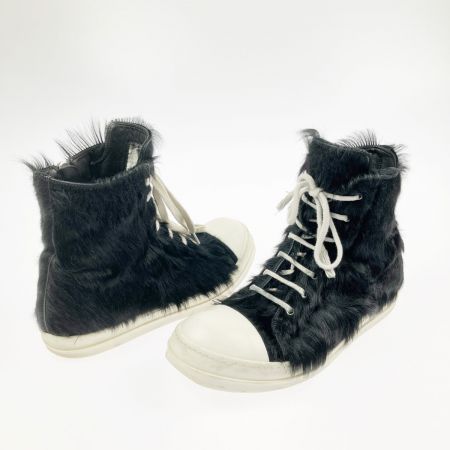  RICK OWENS リックオーウェンス ハイカットスニーカーRR02B2890LHL カウヘアー 44 RR02B2890 ブラック