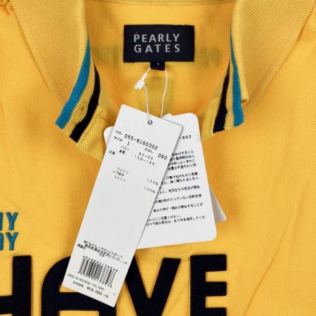  PEARLY GATES パーリーゲイツ レディース ゴルフウェア ロゴ ポロシャツ サイズ１ 055-8160302 イエロー 開封未使用品