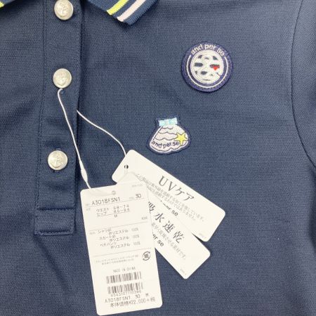  and per se アンパスィー ゴルフウェア ポロワンピース 貝殻モチーフ Mサイズ ネイビー 開封未使用品