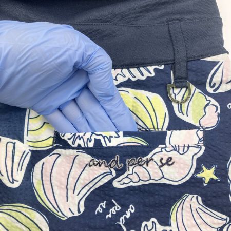  and per se アンパスィー ゴルフウェア ポロワンピース 貝殻モチーフ Mサイズ ネイビー 開封未使用品