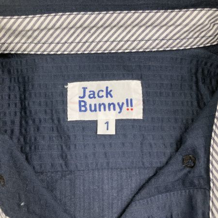  Jack Bunny!! ジャックバニー レディース ゴルフウェア ボタンダウン ポロシャツ ネイビー