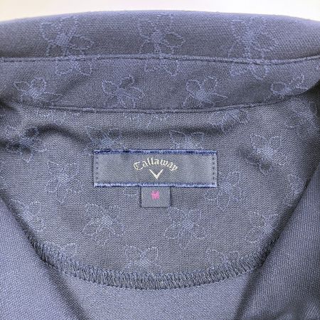  Callaway キャロウェイ レディース ゴルフウェア フラワー柄 ポロシャツ M ネイビー