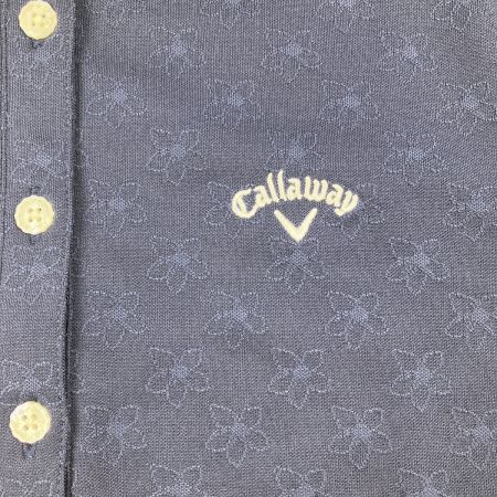  Callaway キャロウェイ レディース ゴルフウェア フラワー柄 ポロシャツ M ネイビー