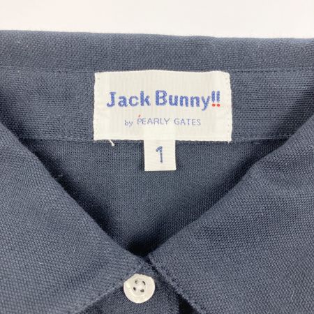  Jack Bunny!! ジャックバニー レディース ゴルフウェア バニーワッペン ポロシャツ 1 ネイビー