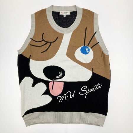   M・U SPORTS レディース ゴルフウェア ドッグ柄 サマーベスト 麻綿 SIZE 42 