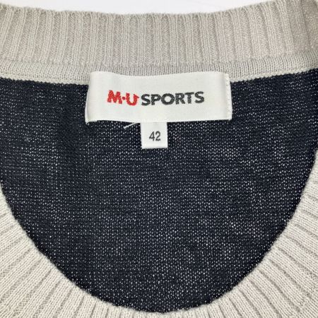   M・U SPORTS レディース ゴルフウェア ドッグ柄 サマーベスト 麻綿 SIZE 42 