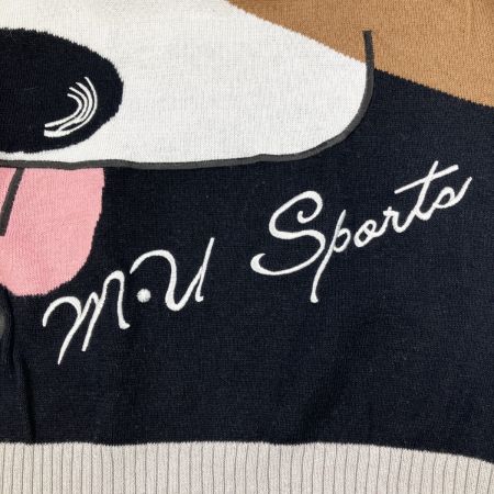   M・U SPORTS レディース ゴルフウェア ドッグ柄 サマーベスト 麻綿 SIZE 42 