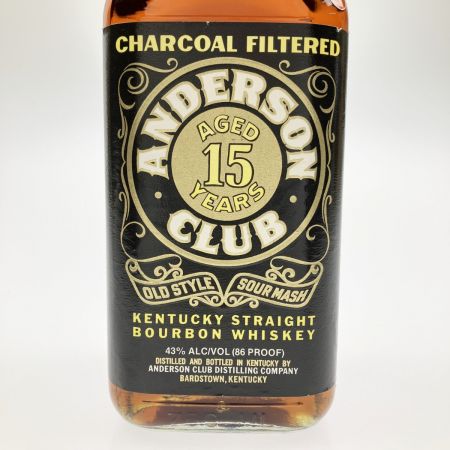  ANDERSON CLUB アンダーソンクラブ OLD STYLE SOUR MASH 15年 バーボン ウイスキー 750ml 43％ 未開栓