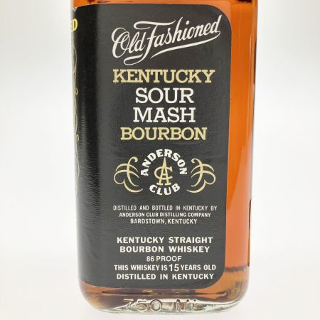  ANDERSON CLUB アンダーソンクラブ OLD STYLE SOUR MASH 15年 バーボン ウイスキー 750ml 43％ 未開栓