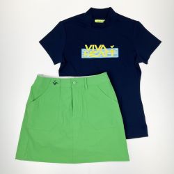 ▽▽  VIVA HEART レディース ゴルフウェア モックネックTシャツ スカート セット 40 Bランク