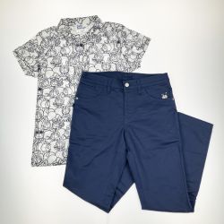 ▽▽ Jack Bunny!! ジャックバニー レディース ゴルフウェア ドラえもん ポロシャツ パンツ 2点セット Bランク