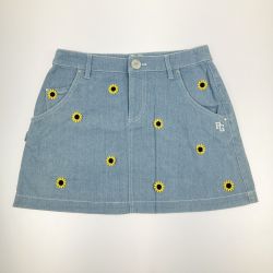 ▽▽ PEARLY GATES パーリーゲイツ レディース  ひまわり柄 デニムスカート サイズ 1 Bランク