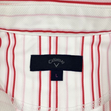  Callaway キャロウェイ レディース ゴルフウェア ポロシャツ ピンクストライプ Lサイズ 開封未使用品