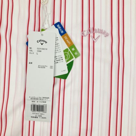 Callaway キャロウェイ レディース ゴルフウェア ポロシャツ ピンクストライプ Lサイズ 開封未使用品