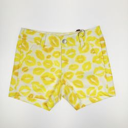 ▽▽ LOUDMOUTH ラウドマウスゴルフ キスマーク柄 ショートパンツ イエロー Mサイズ  開封未使用品 Sランク