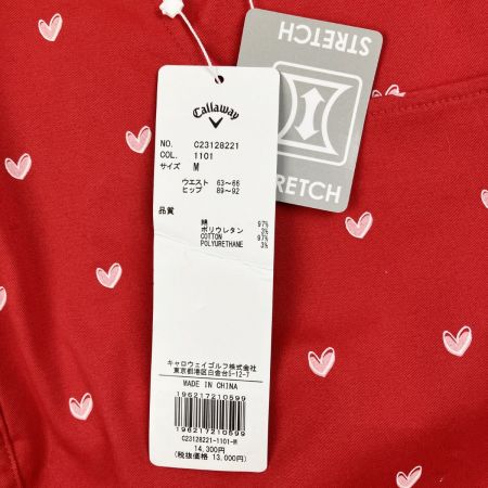  Callaway キャロウェイ レディース　ゴルフウェア ハート柄 スカート Mサイズ レッド 開封未使用品