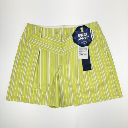  Callaway キャロウェイ レディース ゴルフウェア ストライプ タック ショートパンツ M イエローグリーン 黄緑 開封未使用品