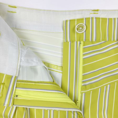  Callaway キャロウェイ レディース ゴルフウェア ストライプ タック ショートパンツ M イエローグリーン 黄緑 開封未使用品