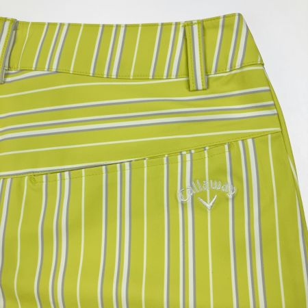  Callaway キャロウェイ レディース ゴルフウェア ストライプ タック ショートパンツ M イエローグリーン 黄緑 開封未使用品