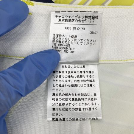  Callaway キャロウェイ レディース ゴルフウェア ストライプ タック ショートパンツ M イエローグリーン 黄緑 開封未使用品