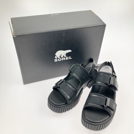  SOREL ソレル 厚底サンダル ONA AVE MULTISTRAP MID SANDAL NL5235-010 24cm ブラック 未使用品
