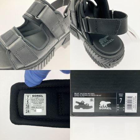  SOREL ソレル 厚底サンダル ONA AVE MULTISTRAP MID SANDAL NL5235-010 24cm ブラック 未使用品