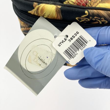  Christian Dior クリスチャンディオール トンボ×タッセル柄 コスメポーチ バニティバッグ