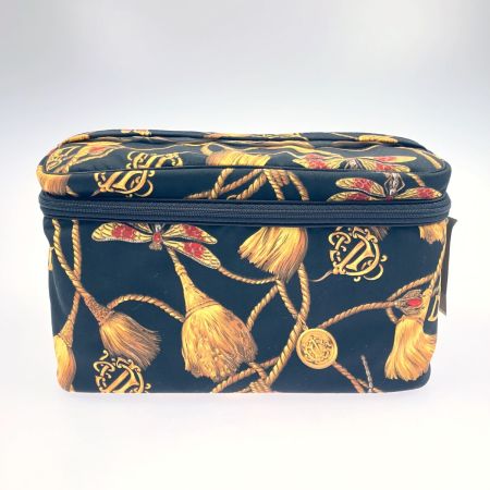  Christian Dior クリスチャンディオール トンボ×タッセル柄 コスメポーチ バニティバッグ