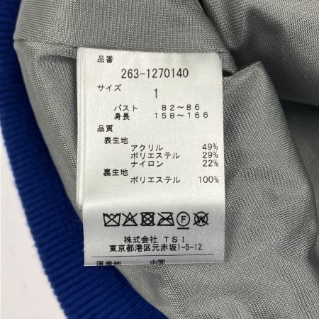  Jack Bunny!! ジャックバニー レディース ゴルフウェア バックロゴ サイドファスナーニット size1 ブルー