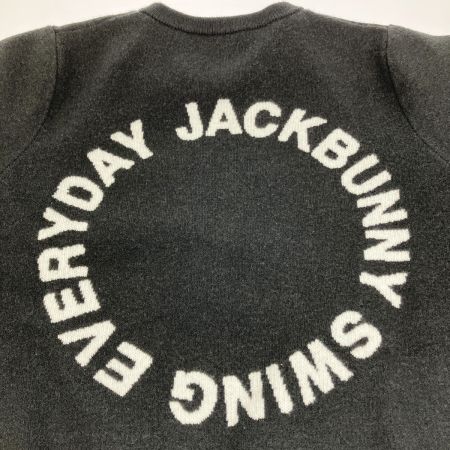  Jack Bunny!! ジャックバニー レディース ゴルフウェア バックロゴ サイドファスナーニット size1 ブラック