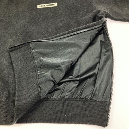  Jack Bunny!! ジャックバニー レディース ゴルフウェア バックロゴ サイドファスナーニット size1 ブラック
