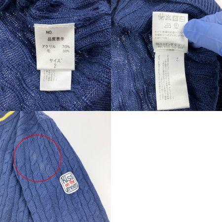  kiss on the green キスオンザグリーン レディース ゴルフウェア ケーブル編 セットアップ サイズ2 ネイビー