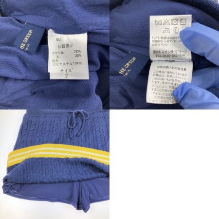  kiss on the green キスオンザグリーン レディース ゴルフウェア ケーブル編 セットアップ サイズ2 ネイビー