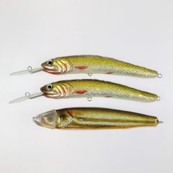 ▽▽ 誠ミノー ハンドメイドルアー 3個まとめ 約11.5cm Bランク