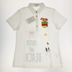▽▽  M・U SPORTS レディース ゴルフウェア プリント ポロシャツ コットン 開封未使用品 Sランク
