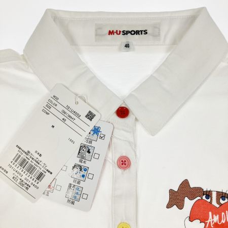   M・U SPORTS レディース ゴルフウェア プリント ポロシャツ コットン 開封未使用品