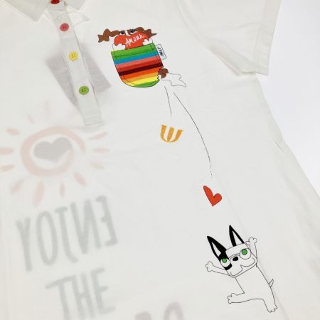   M・U SPORTS レディース ゴルフウェア プリント ポロシャツ コットン 開封未使用品