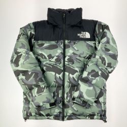 ▽▽ THE NORTH FACE ヌプシ ダウンジャケット ウッドランドカモ SIZE M ファスナー破損 ND91842 カーキ Cランク