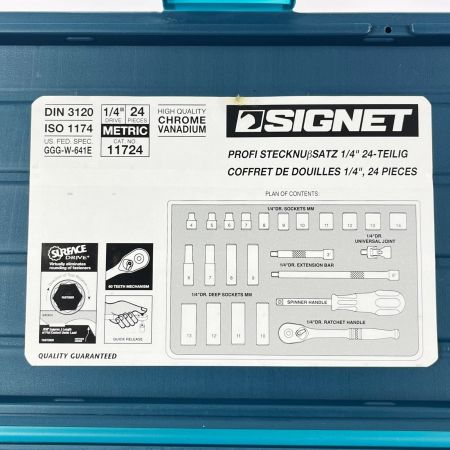 SIGNET シグネット 1/4ドライブ 24PC MM ソケットレンチセット 11724