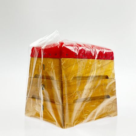  倉敷帆布 跳び箱 卓上 小物入れ 赤 KURASHIKI HAMPU 未開封品