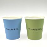 ▽▽ Tiffany & Co. ティファニー ボーンチャイナ コーヒーカップ 2個セット 紙袋・箱付 Aランク