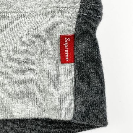  Supreme シュプリーム パーカー  21AW S Logo Split Hooded Sweatsshirt グレー×ライトグレー Mサイズ