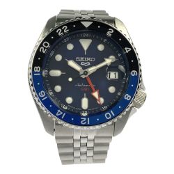 ▽▽ SEIKO セイコー 5スポーツ 自動巻き SKX スポーツスタイル GMT デイト 4R34-00A0 SBSC003 ネイビー Cランク