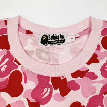  A BATHING APE アベイシングエイプ クロップド丈 Tシャツ サイズ S 001LTJ802004L ピンク