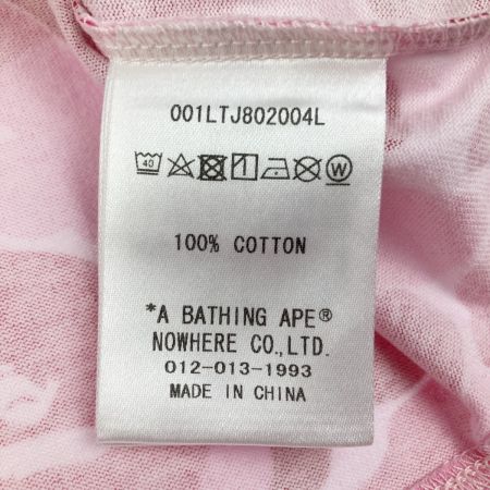  A BATHING APE アベイシングエイプ クロップド丈 Tシャツ サイズ S 001LTJ802004L ピンク