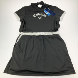 ▽▽ Callaway キャロウェイ ゴルフウェア 半袖 モックネックワンピース C24129200 ブラック Sランク